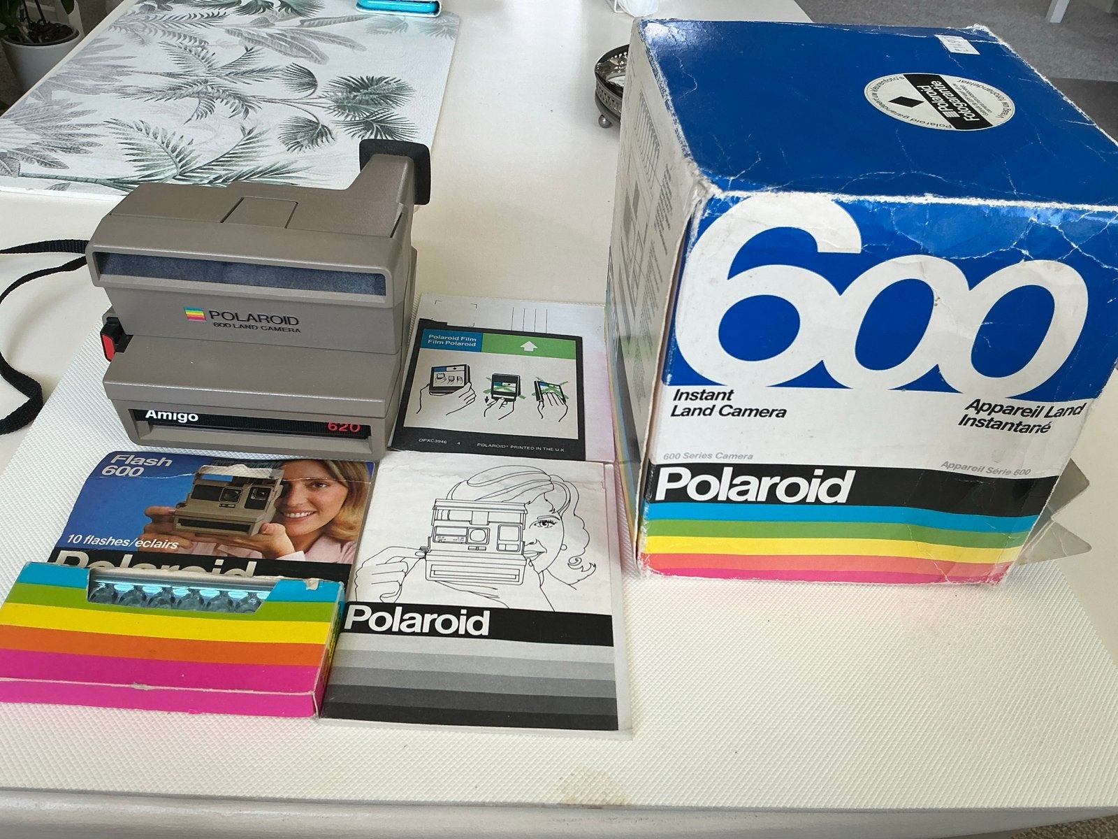 Polaroid 600 Land Camera Amigo 620 met doos en accessoires, Audio, Tv en Foto, Ophalen of Verzenden, Zo goed als nieuw, Polaroid