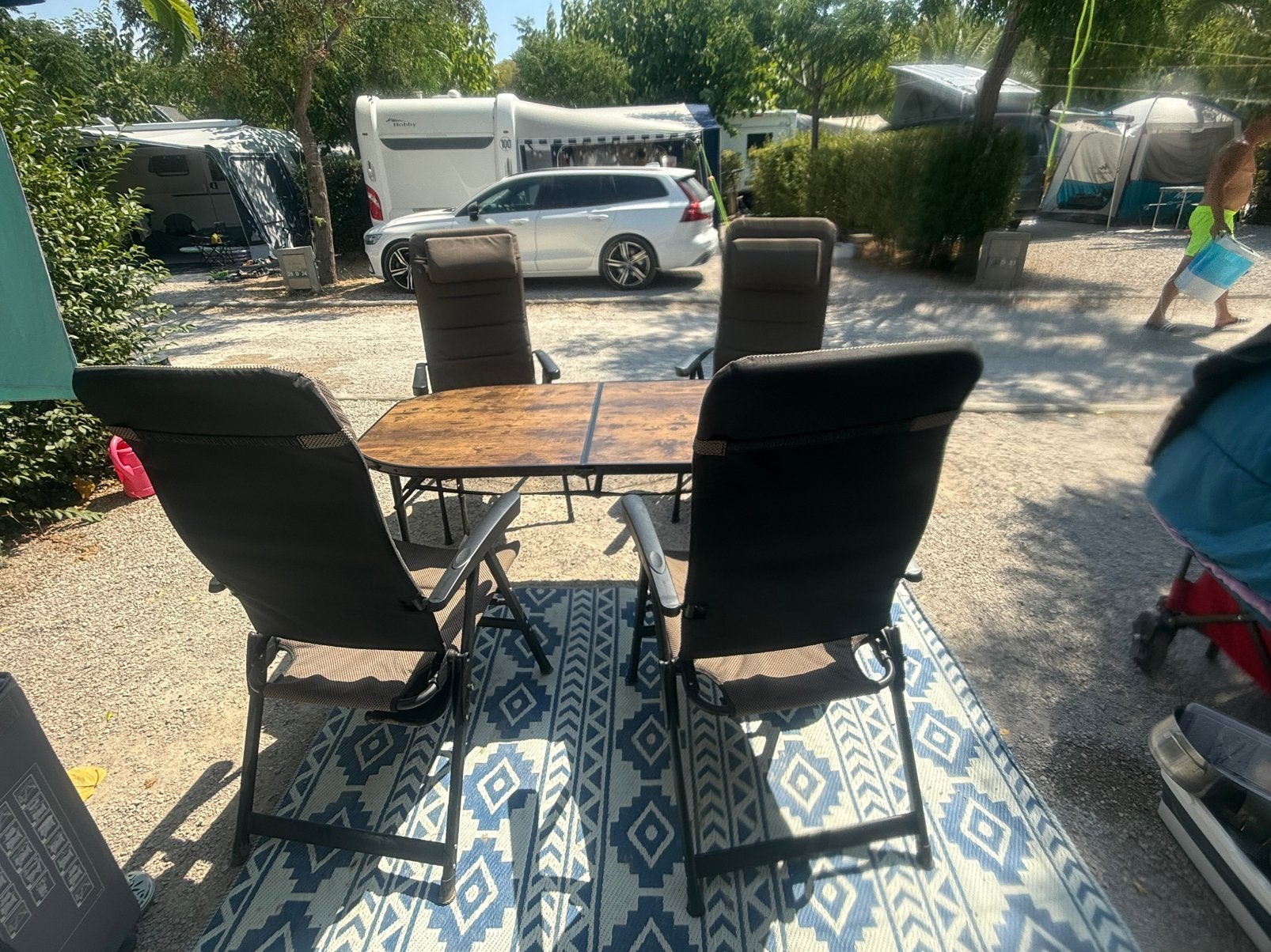 Camping set: Tafel + 4 verstelbare stoelen, Ophalen, Zo goed als nieuw, Aluminium