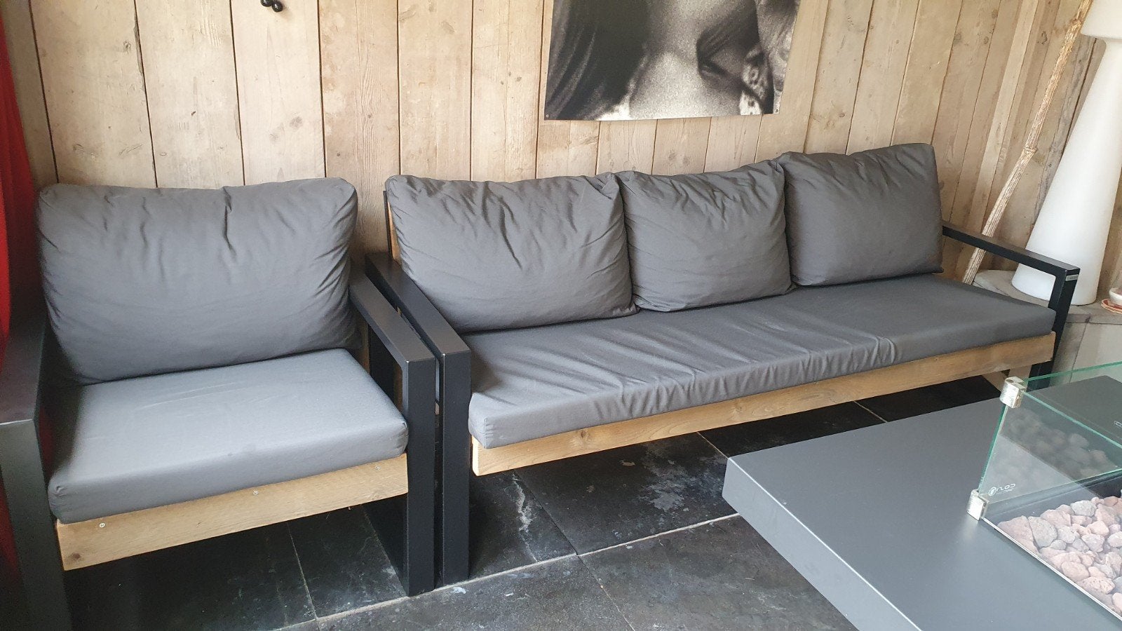 Luxe 6-persoons lounge set met all-weather kussens, Ophalen, Zo goed als nieuw