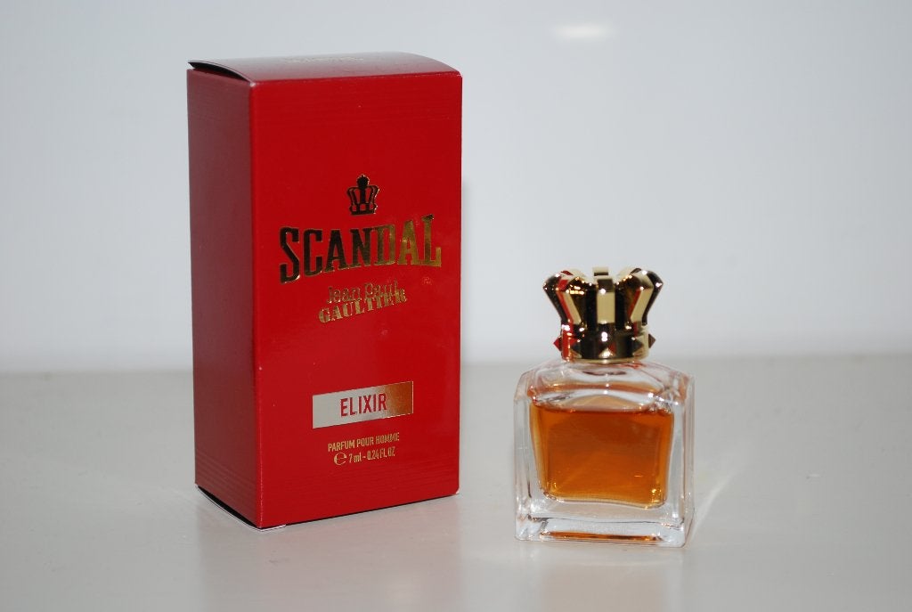 Miniatuur Jean Paul Gaultier Scandal Elixir pour Homme, Verzamelen, Ophalen of Verzenden, Zo goed als nieuw, Miniatuur, Gevuld
