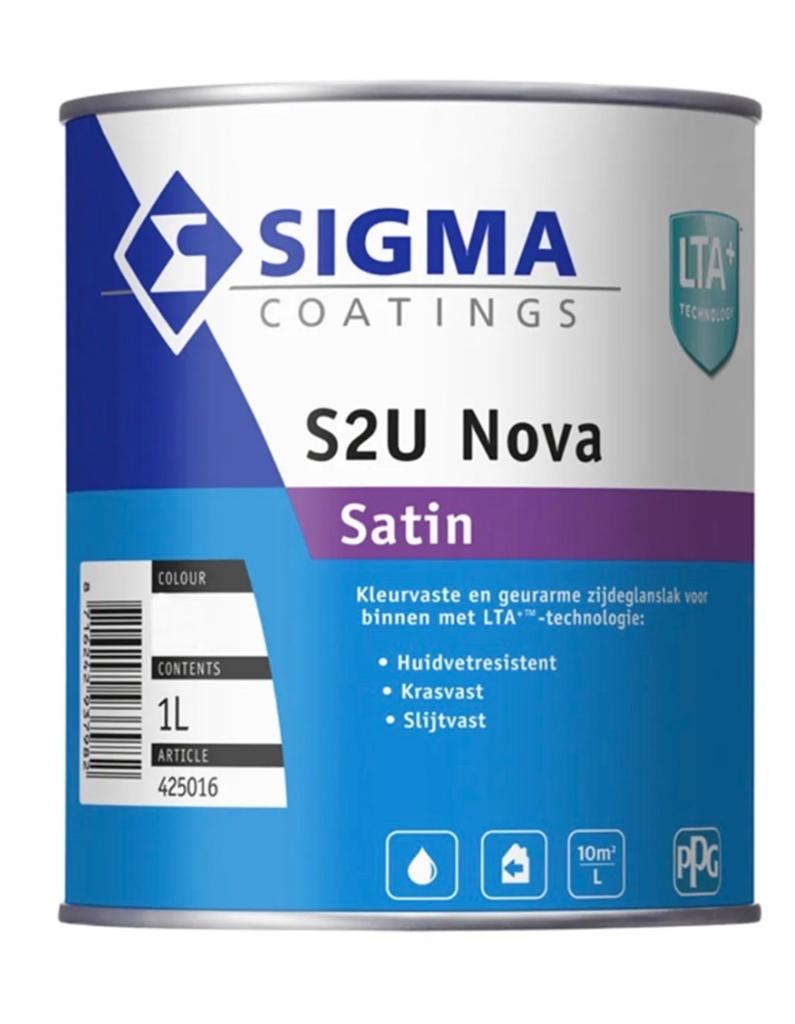 Sigma S2U Nova Satin Zijdeglanslak 2,5l RAL9010, Wit, Nieuw, Ophalen of Verzenden, Lak