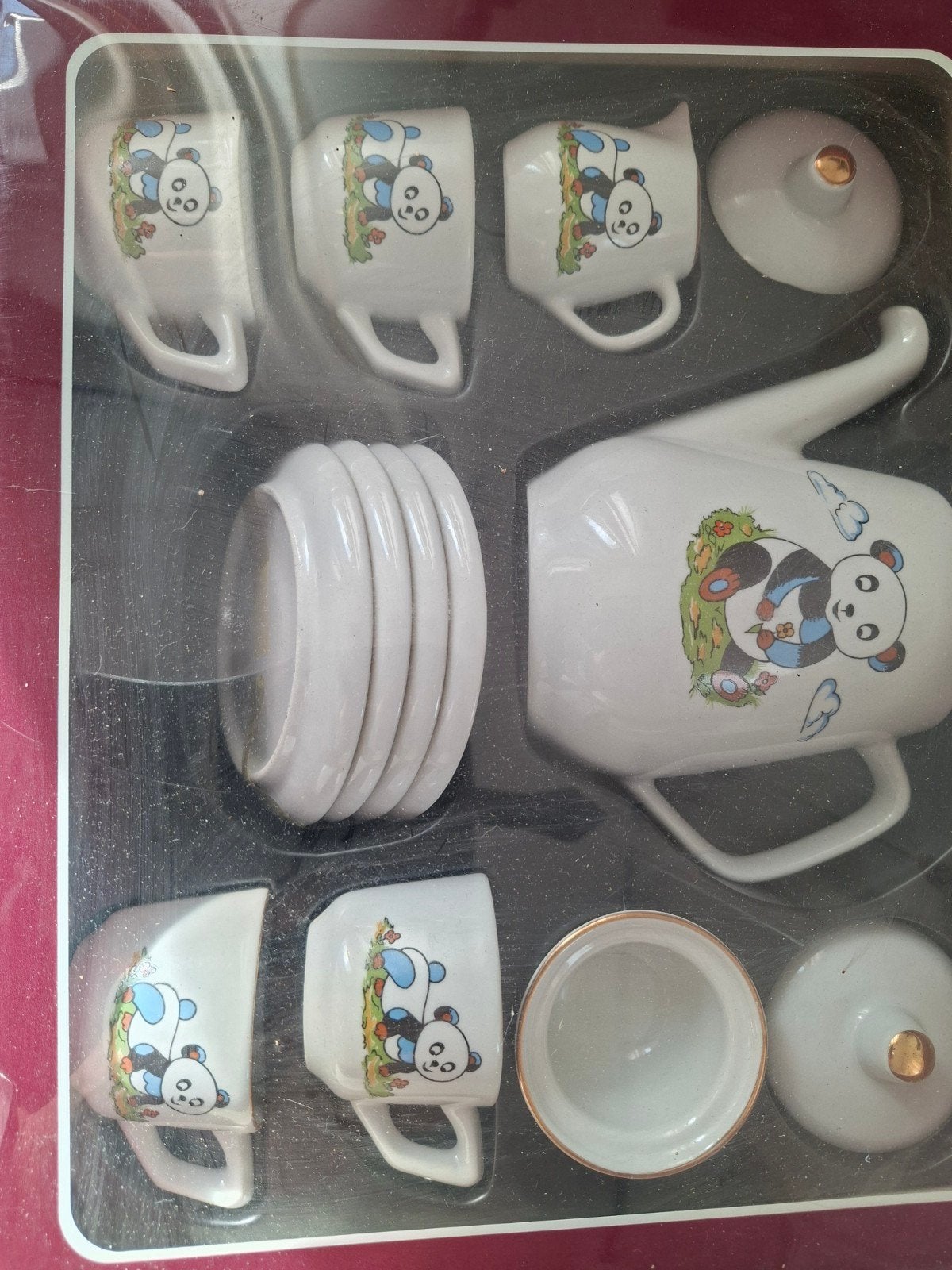 Porselein Kinderservies met Panda Decoratie, Ophalen of Verzenden, Nieuw