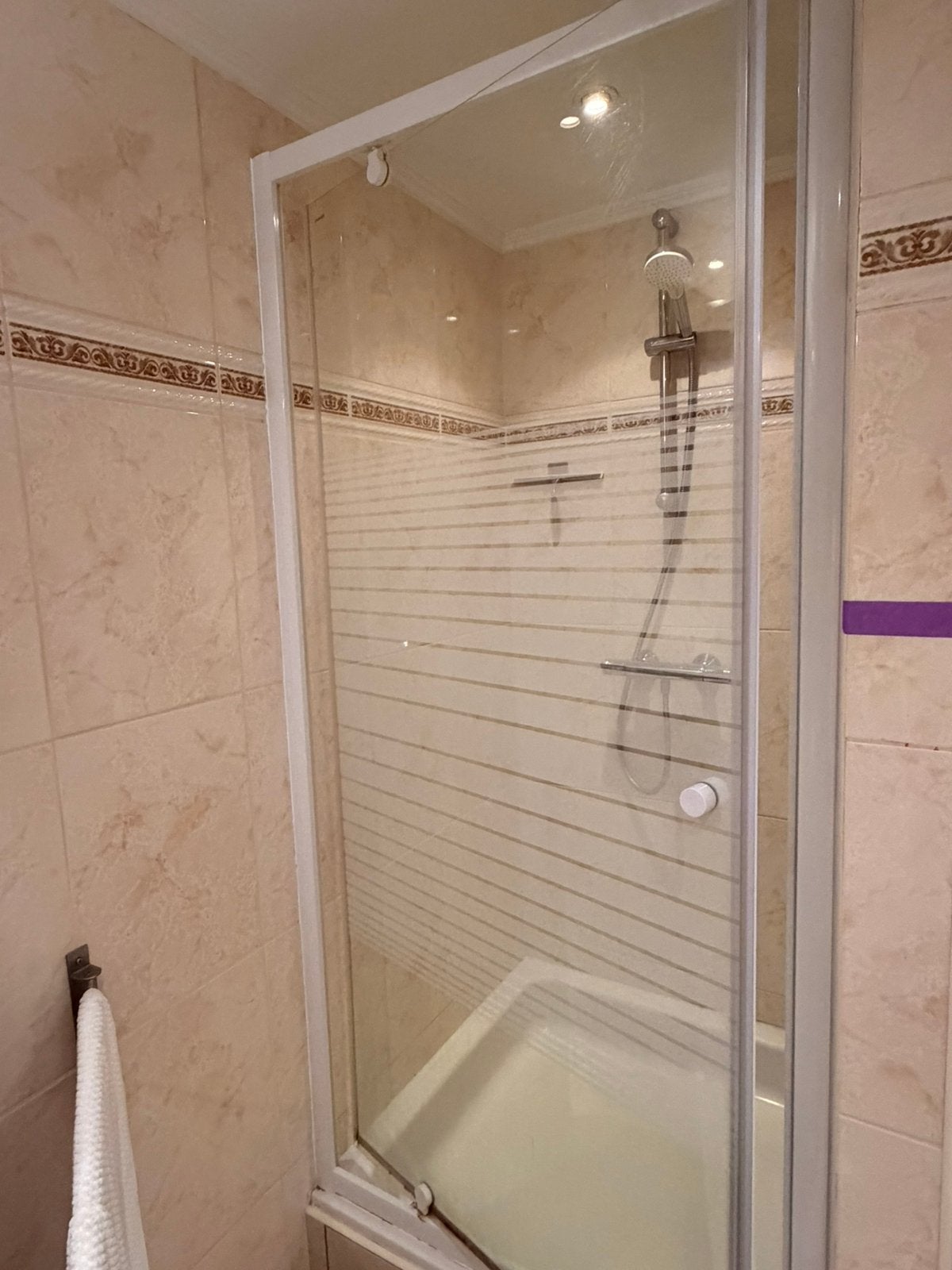 Douchecabine met glazen deur, Ophalen, Gebruikt, Glas, Douche