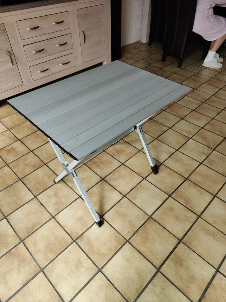 Isabella Campingtafel 80x58x68h met verstelbare poten, Caravans en Kamperen, Kampeermeubelen, Gebruikt, Campingtafel, Ophalen