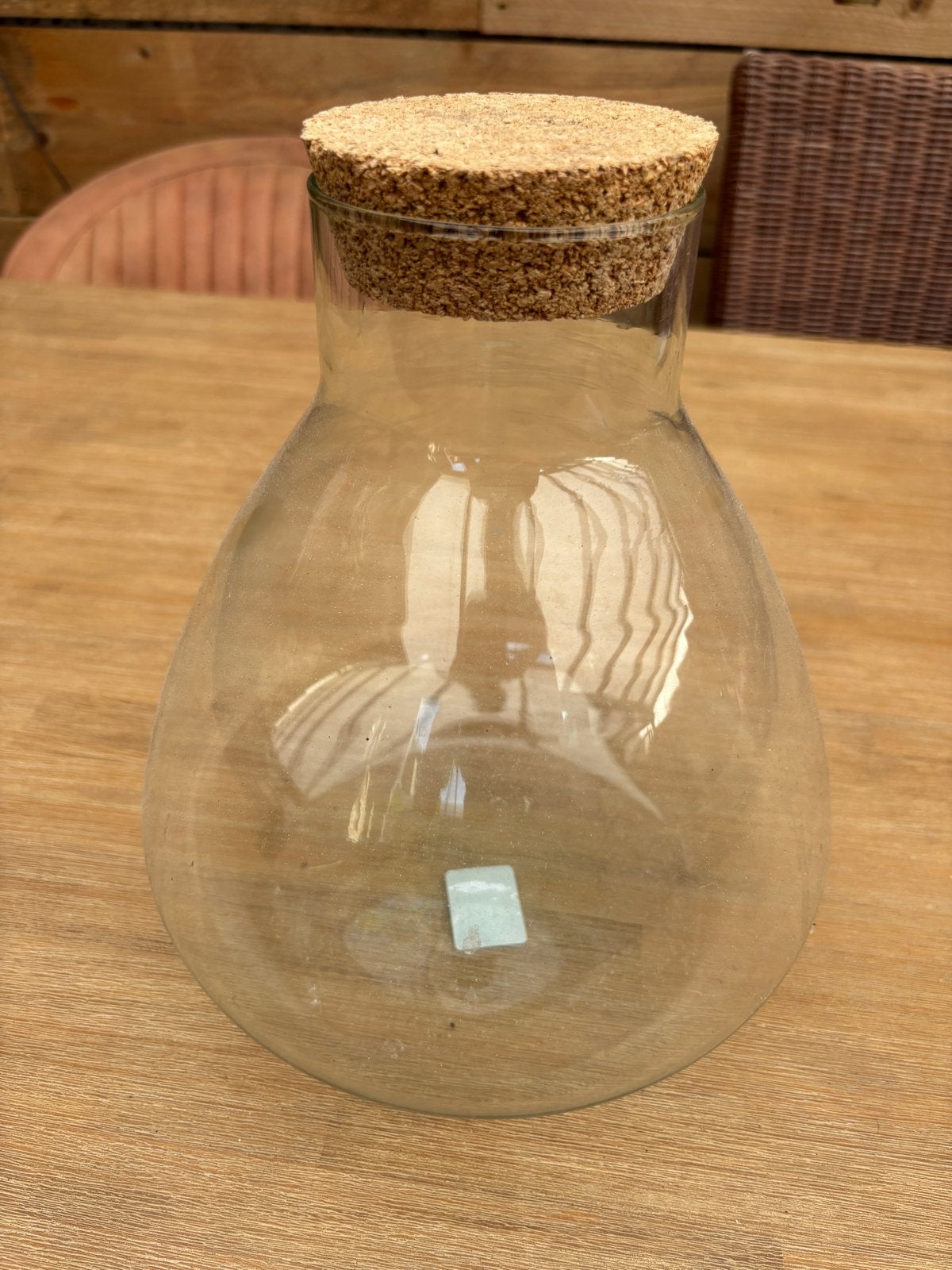 Glazen Terrarium Plantenvaas met Kurk Deksel, Ophalen, Gebruikt, Transparant, Met deksel