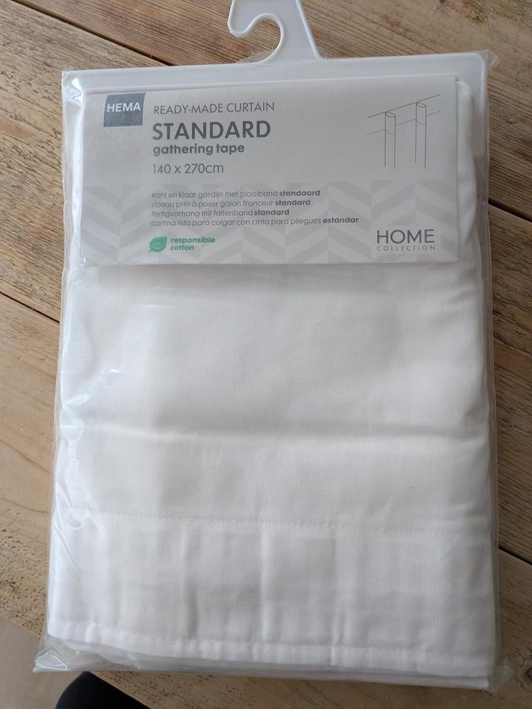 Hema Kant & Klaar Gordijn met Plooiband - Wit (140x270cm), Ophalen, 100 tot 150 cm, 200 cm of meer, Wit