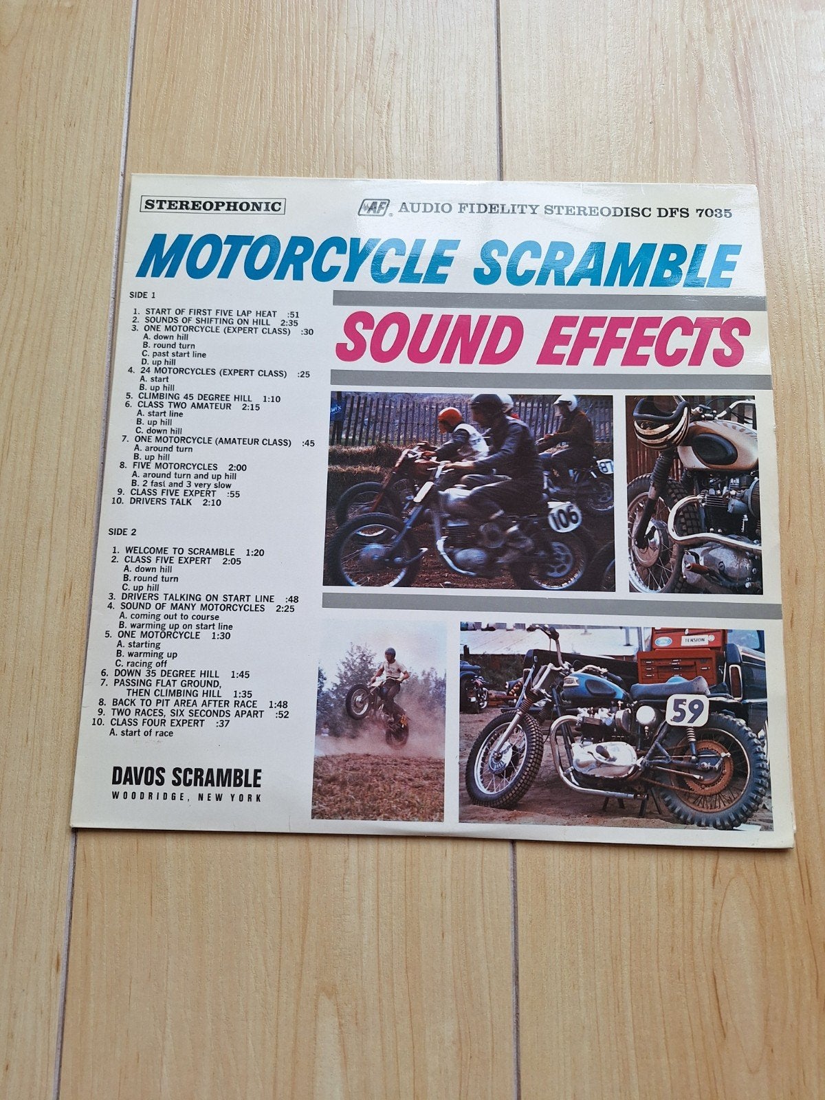 motercycle scramble  sound effects lp, Ophalen of Verzenden, Gebruikt, 12 inch