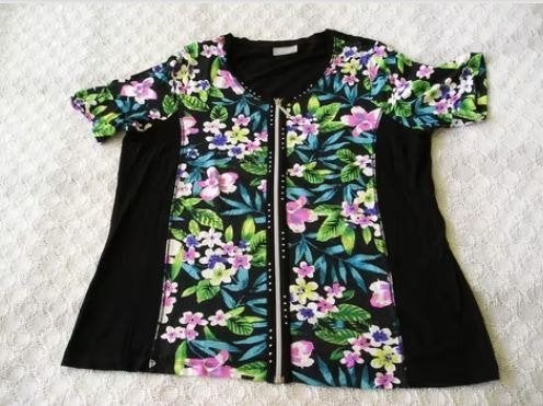 leuk zwart vestje met kleurtjes Canda maat L, Zwart, Zo goed als nieuw, Canda, Ophalen