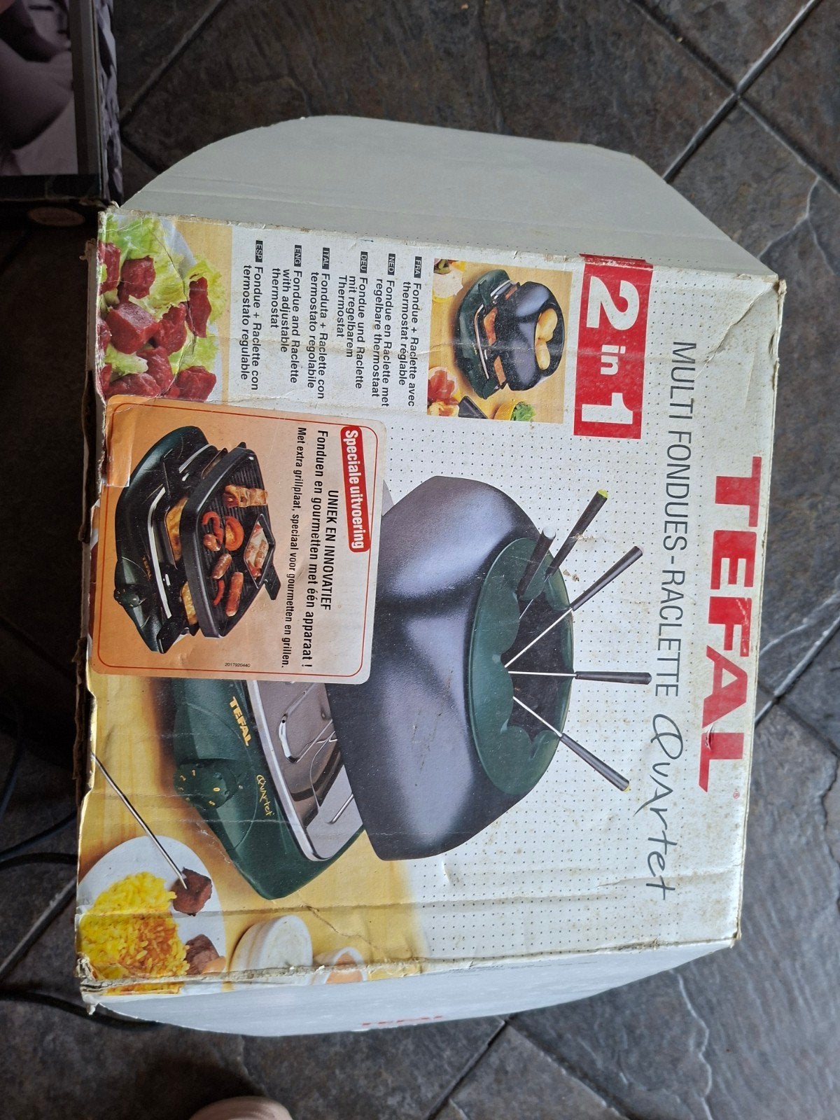 Tefal Raclette Quartet 2-in-1 Fondue & Raclette Set, Ophalen, Gebruikt