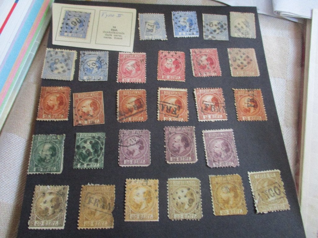 postzegels Nederland kaveltje NVPH 7 tm NVPH 12 Willem 3, Ophalen of Verzenden, T/m 1940, Gestempeld