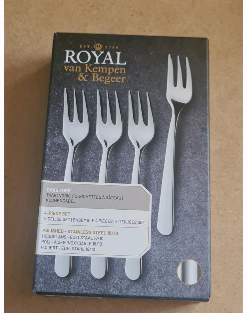 7x Ah royal van kempen en begeer bestek taartvorkjes vorkjes, Nieuw, Ophalen of Verzenden, Rvs of Chroom, Vaatwasserbestendig