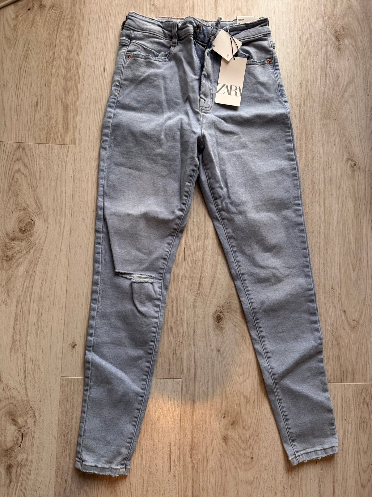 nieuwe blauwe high Waist skinny jeans Zara maat 38, Ophalen of Verzenden, Nieuw, Blauw, W30 - W32 (confectie 38/40)
