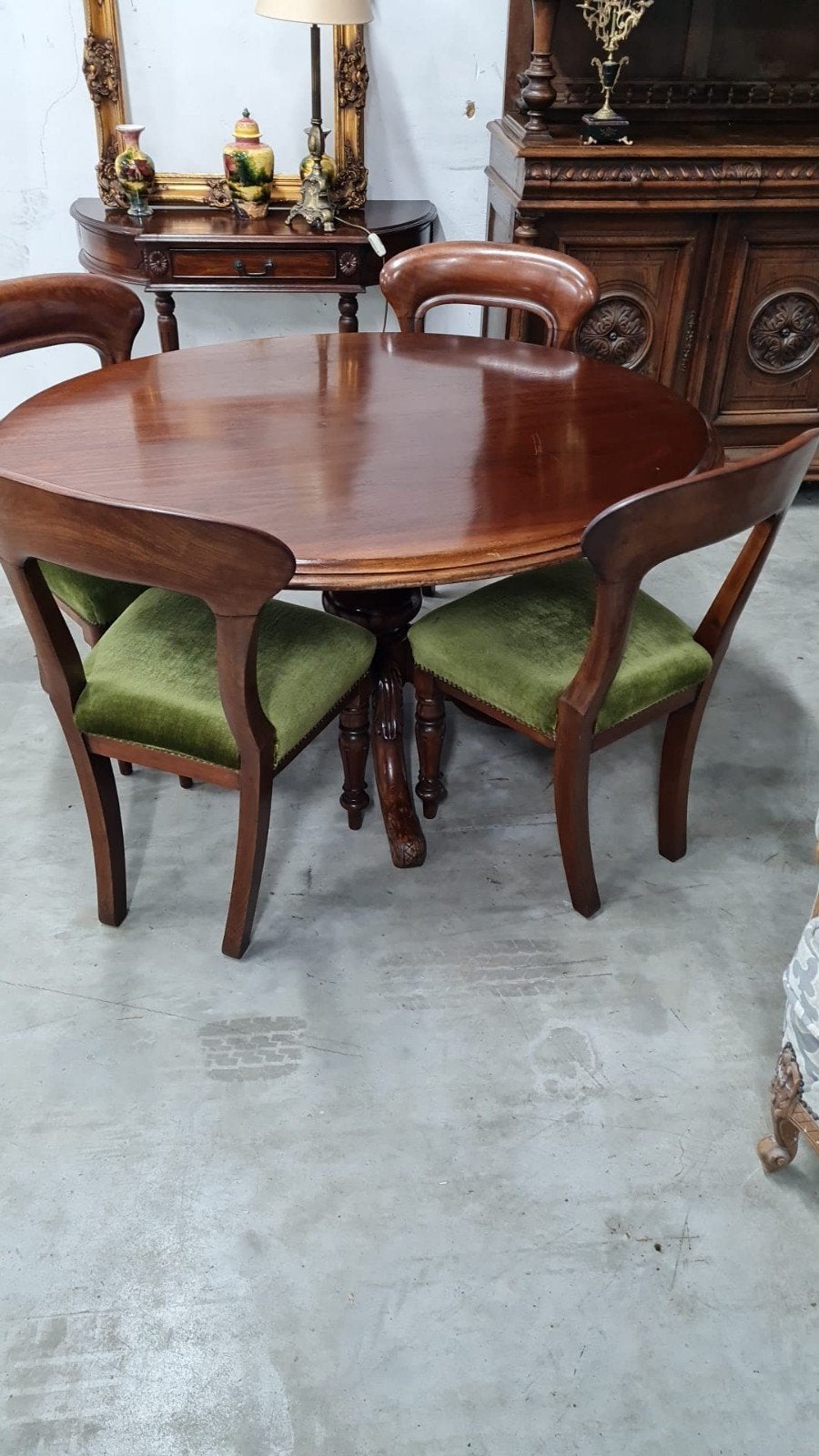 mooie antiek eethoek met 4stuks stoelen, Ophalen of Verzenden