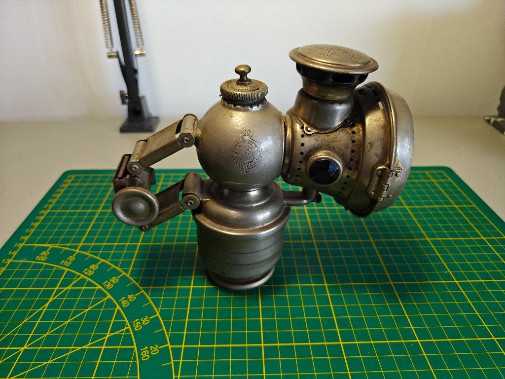 Lucas Calcia King No 318 antieke carbidlamp fietslamp 1910, Antiek en Kunst, Antiek | Lampen, Ophalen of Verzenden