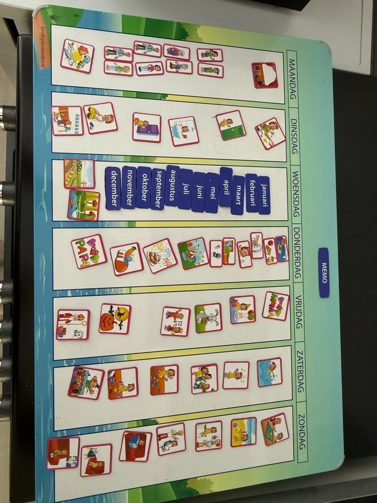 Magnetisch Planbord Week Kind Meisje incl. Pictogrammen, Ophalen, Zo goed als nieuw