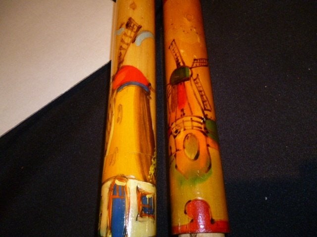 breinaaldenkokers houten oude handbeschilderd, Antiek en Kunst, Ophalen of Verzenden