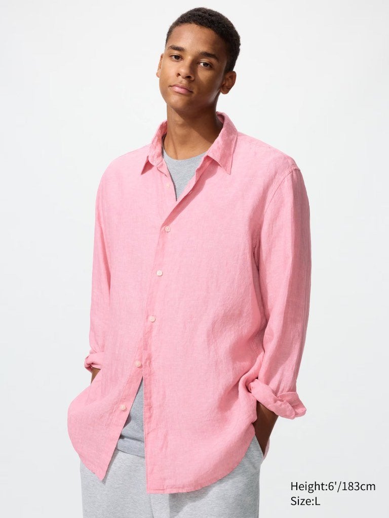 Linnen - shirts (Uniqlo), Kleding | Heren, Uniqlo, Halswijdte 39/40 (M), Zo goed als nieuw, Verzenden