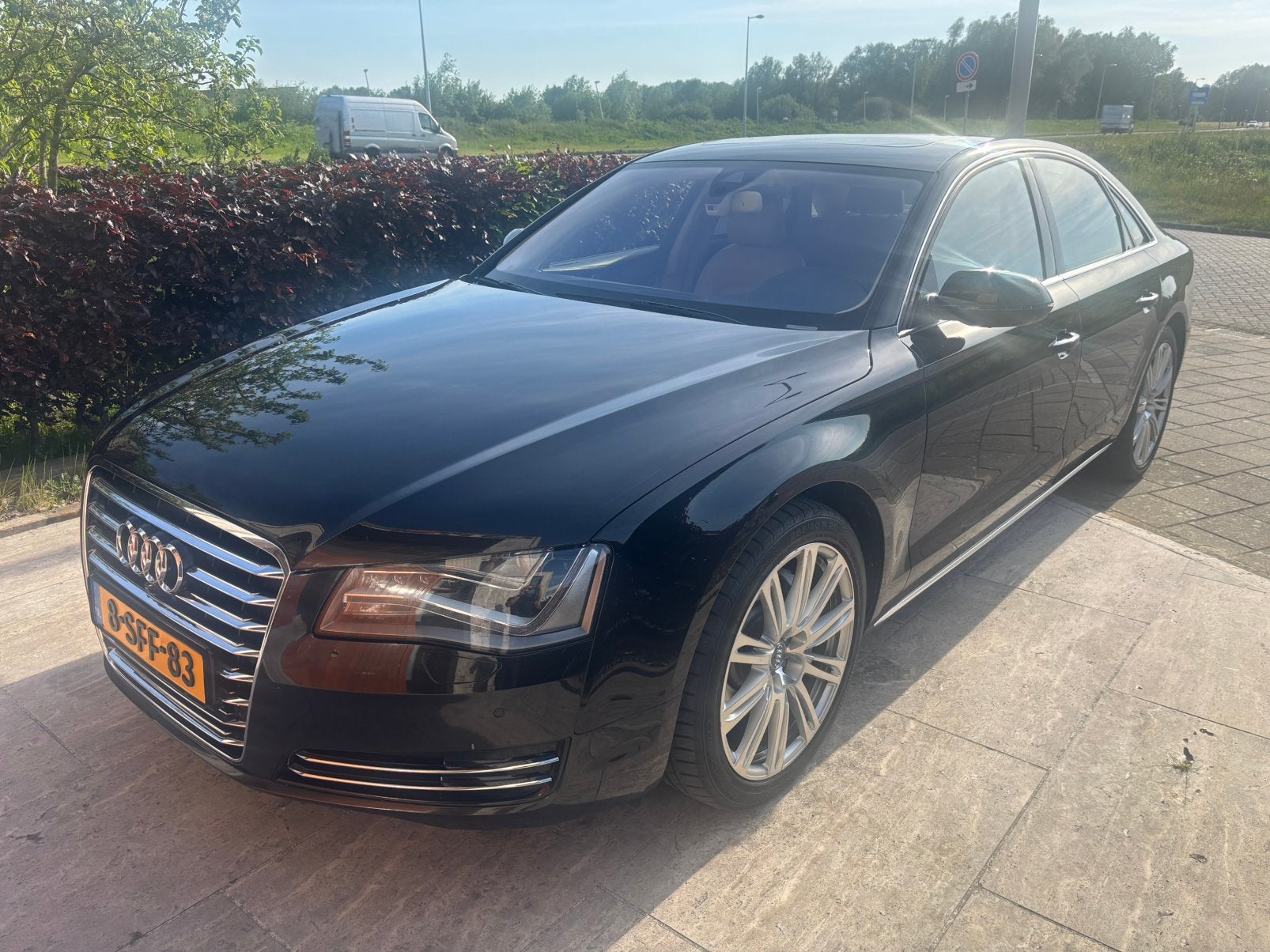 Audi A8 2.0 Tfsi 245pk Hybrid Tiptronic 2012 Bruin, Auto's, Audi, Geïmporteerd, Te koop, Voorwielaandrijving, Automaat