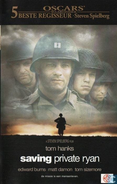 VHS Saving Private Ryan steven spielberg met tom hanks, Nederlands ondertiteld, Vanaf 16 jaar, Ophalen of Verzenden, Zo goed als nieuw