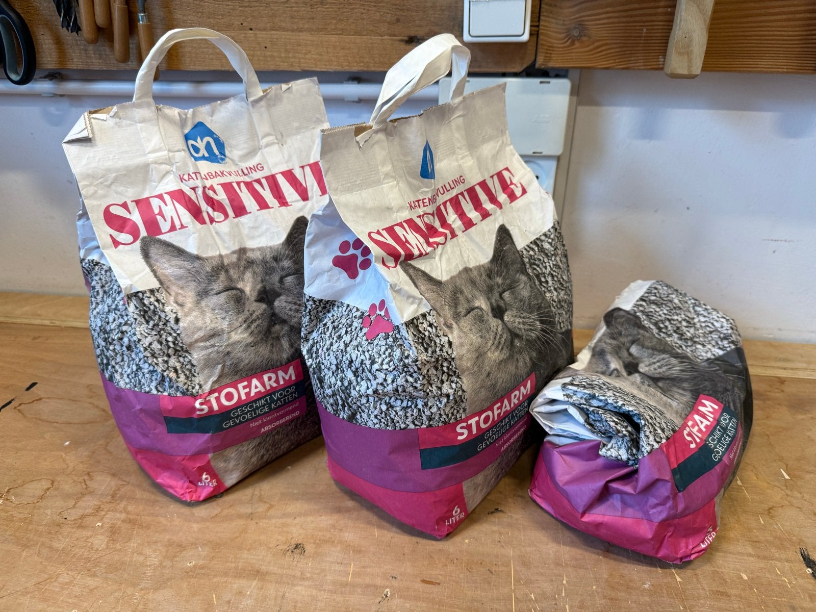 Albert Heijn kattenbakgrind, ruim 2 zakken, Dieren en Toebehoren