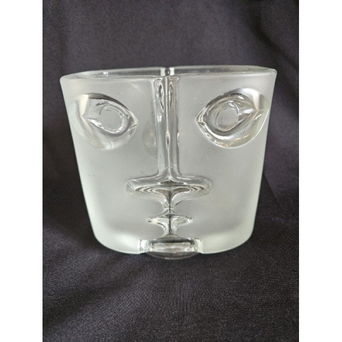 # Adolf Matura Art Glas Vaas Head, Twee Abstract Moderne, Ophalen