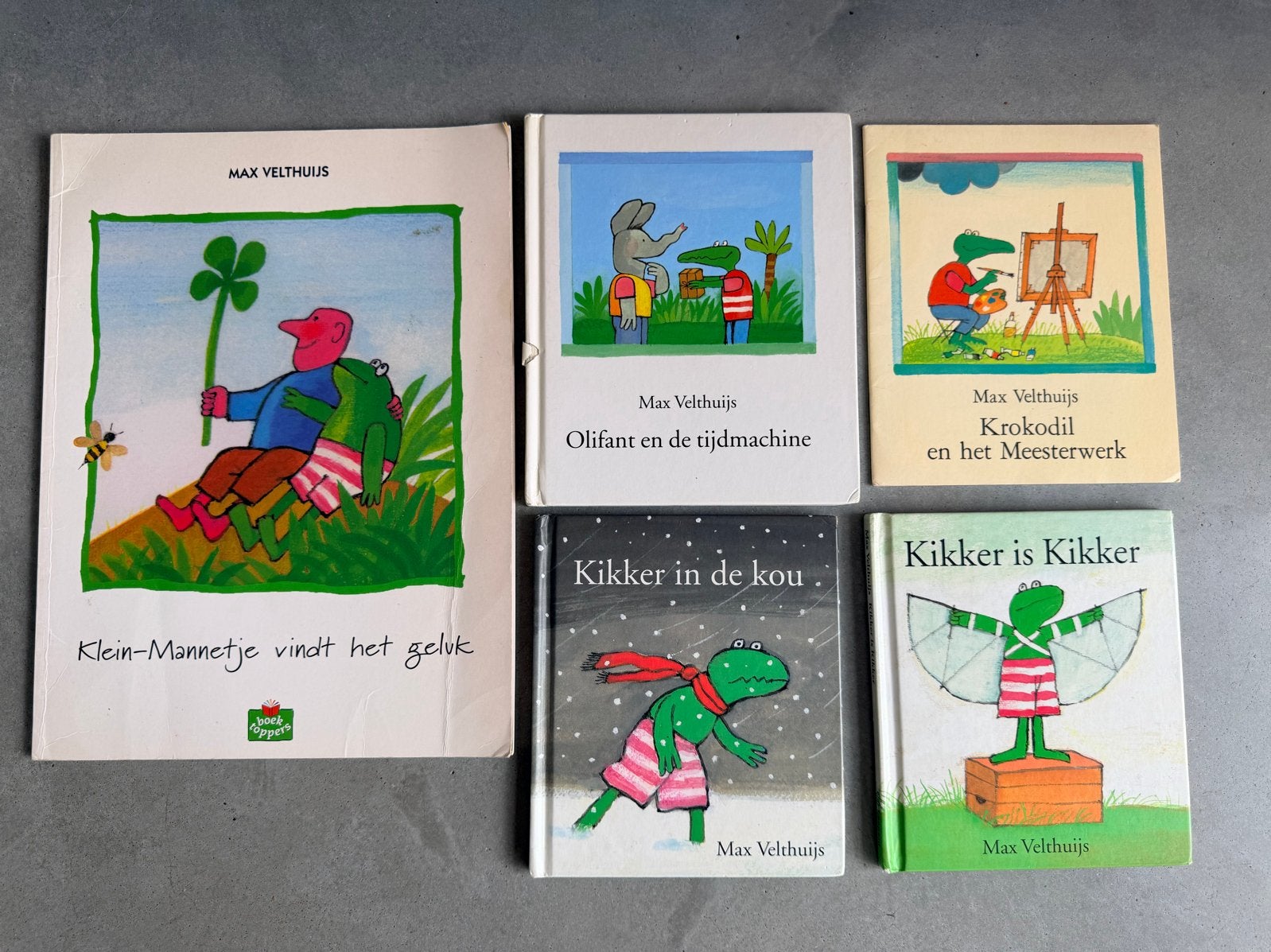 Boeken van Kikker en Max Velthuijs - 5 stuks, Ophalen of Verzenden, Gelezen, 3 tot 4 jaar