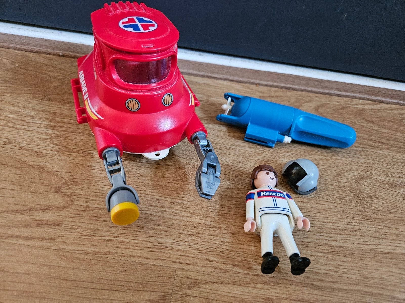 playmobil duikboot ariane II met grijparm en poppetje, Complete set, Ophalen of Verzenden, Zo goed als nieuw, Boot/Schip