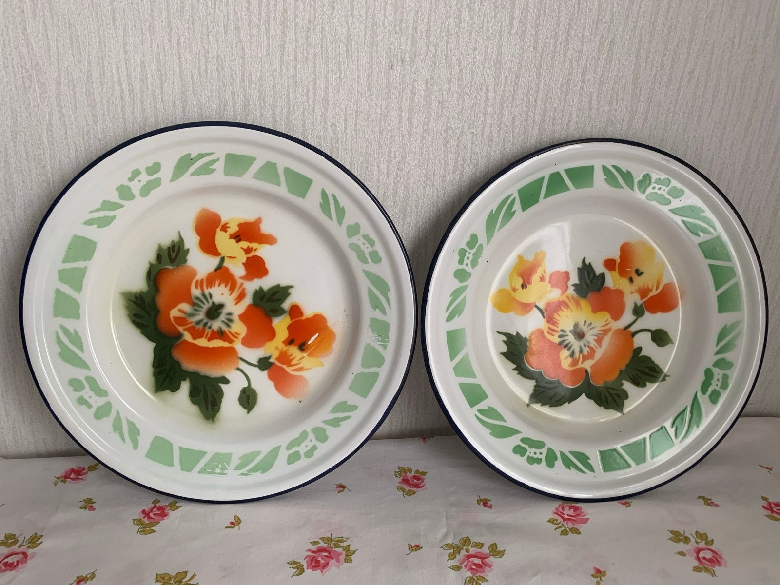 Vintage Emaille borden - Made in China, Ophalen of Verzenden