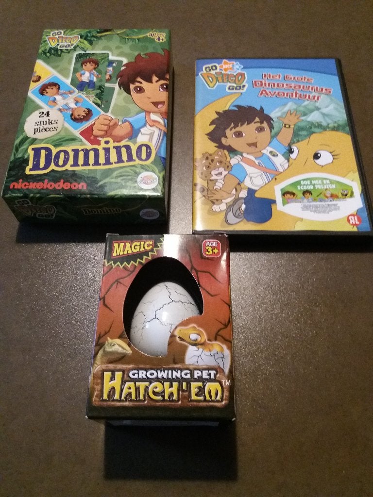 Nickelodeon Diego: DVD + Domino spel + Magische ei, Vijf spelers of meer, Ophalen of Verzenden, Zo goed als nieuw, Nickelodeon