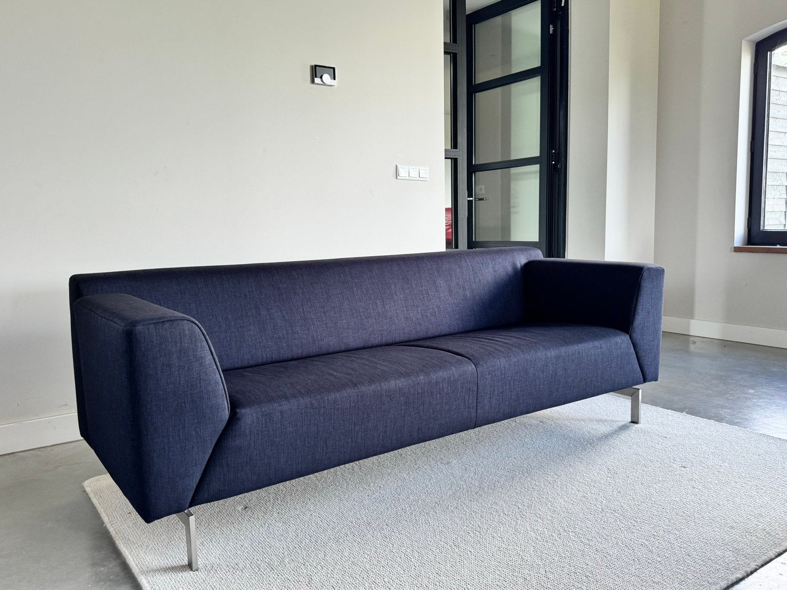 Rolf Benz bank - Donkerblauw - als nieuw, X, Verzenden, Driepersoons, 75 tot 100 cm