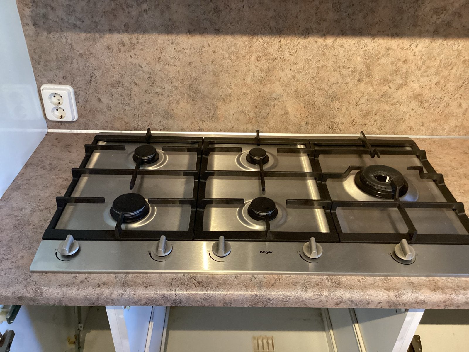 Pelgrim Luxe Gaskookplaat 90x52cm met Krachtige Wokbrander, Witgoed en Apparatuur, Kookplaten, Ophalen, Gebruikt, Inbouw, Gas