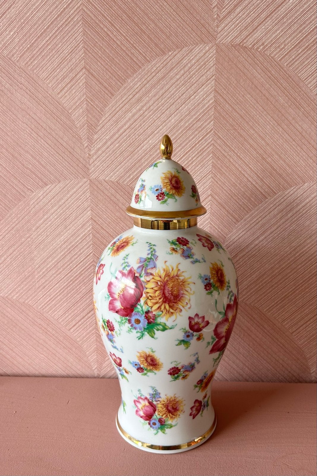 Decoratieve Bloemenvase met Deksel - Klassiek Design, Ophalen of Verzenden