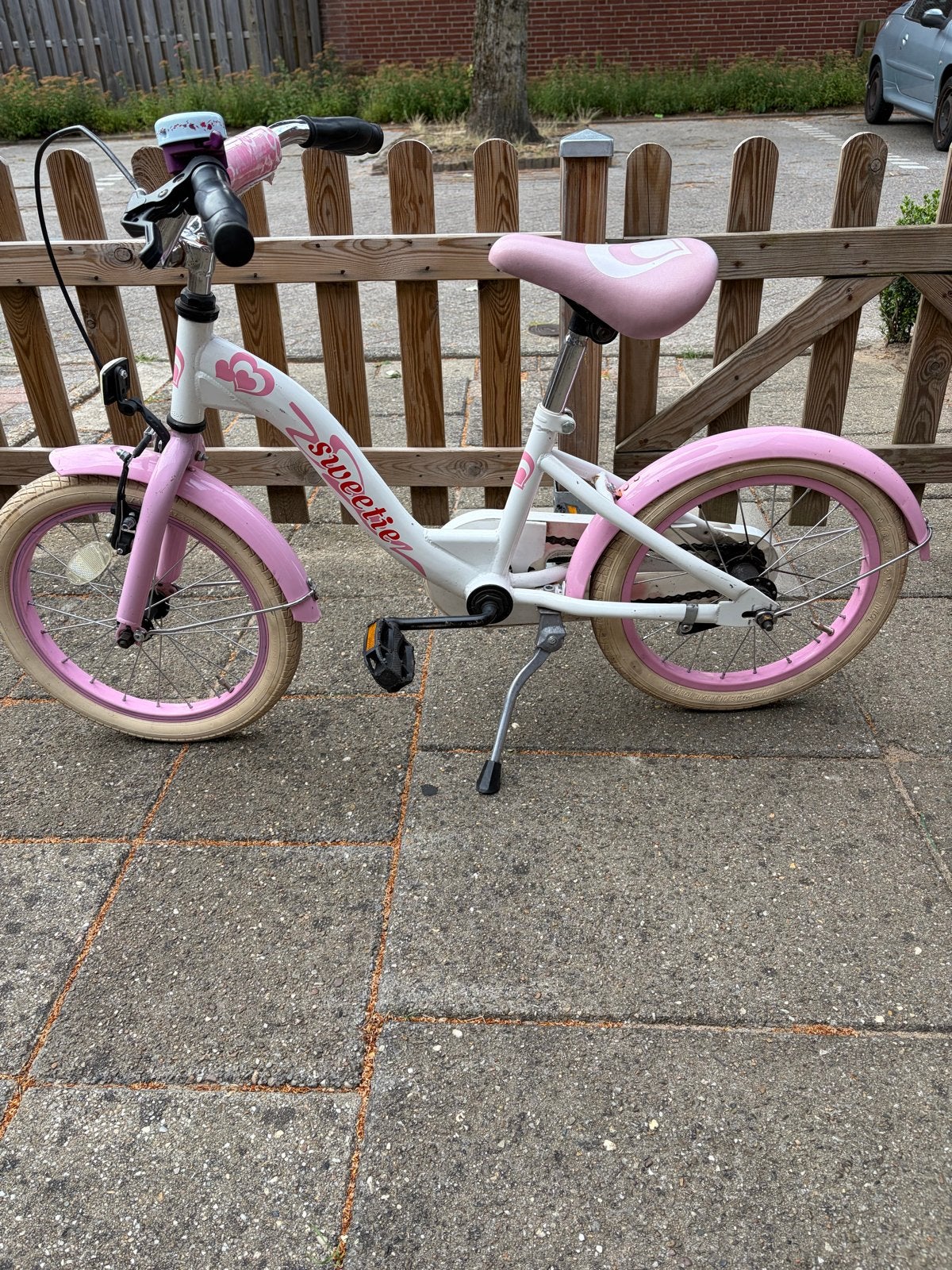 kinderfiets spirit-Sweetie met zijwieltjes, Ophalen, Terugtraprem, Zijwieltjes, 16 tot 20 inch