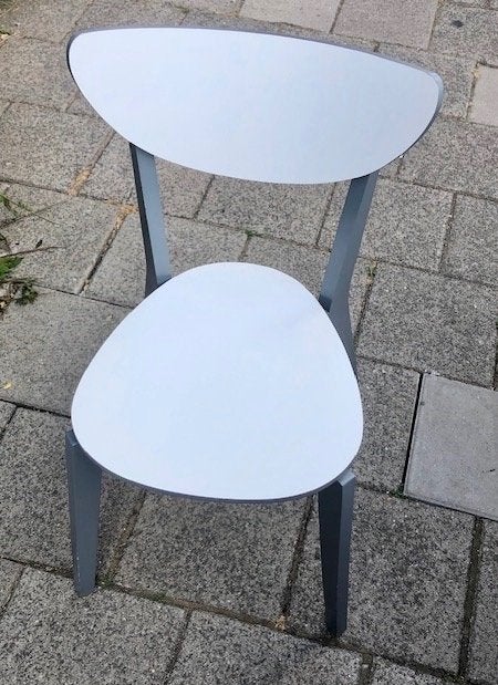 Moderne Stoel 4x Keukenstoel eetkamerstoel wit grijs, Huis en Inrichting, Stoelen, Ophalen, Gebruikt, Wit, Vier