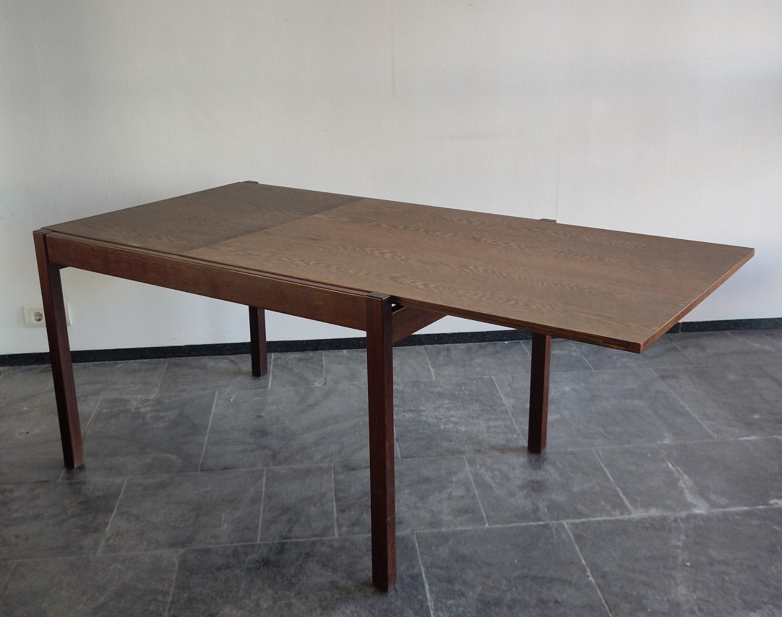 Vintage houten eettafel Pastoe tafel hout uitschuifbaar, Huis en Inrichting, Complete eetkamers, Ophalen, Gebruikt, Mid century modern dutch design