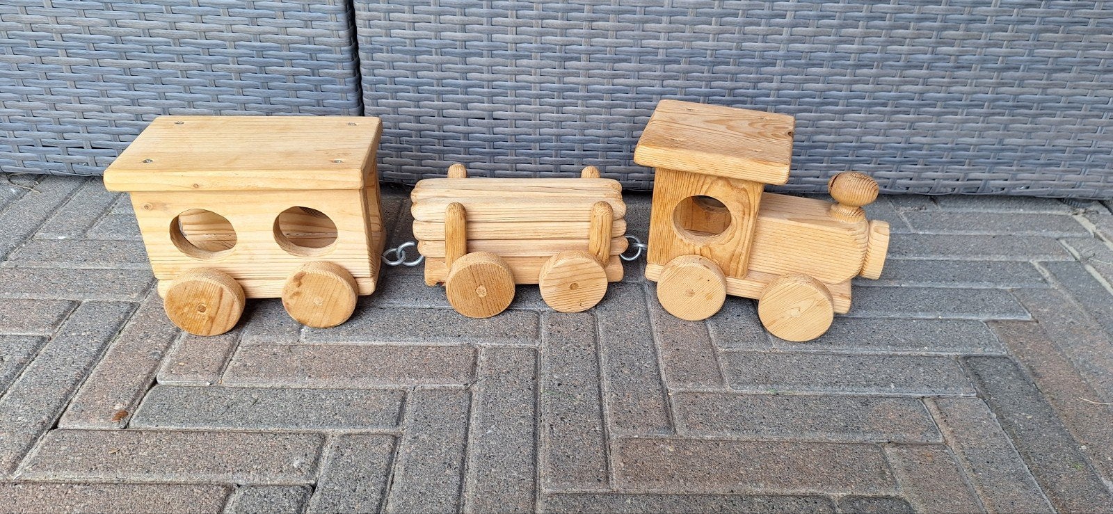 Houten speel treintje, Kinderen en Baby's, Speelgoed | Houten speelgoed, Ophalen of Verzenden