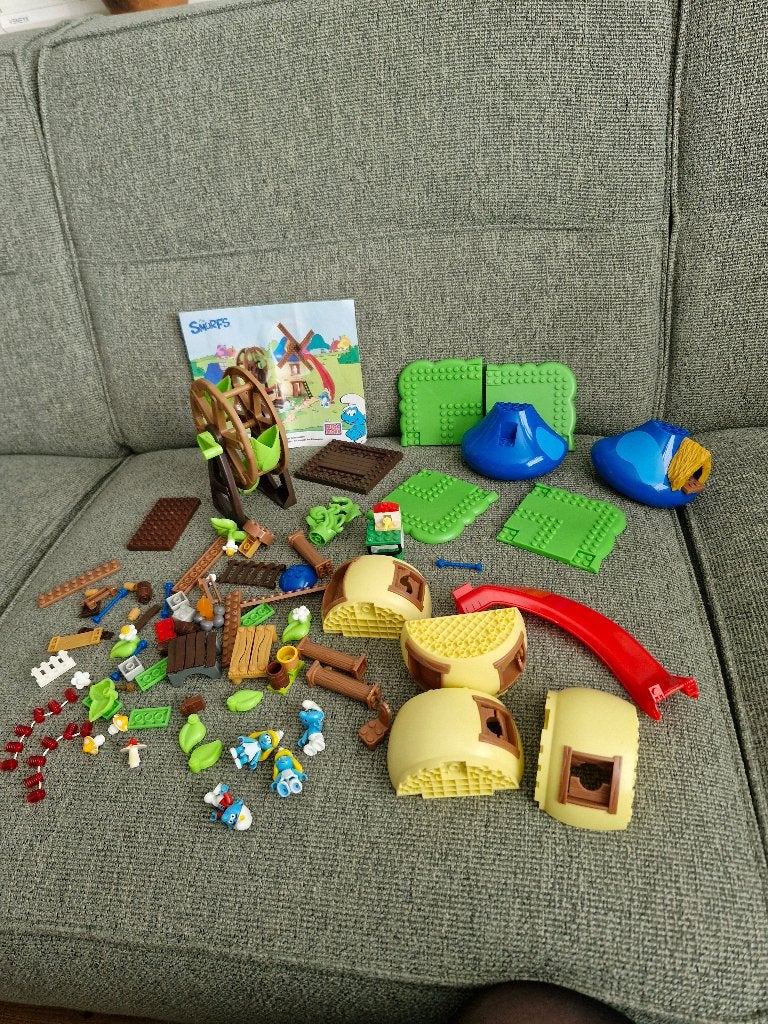 Megablocks Smurfen Set 10713 en meer, Gebruikt, Overige thema's, Overige typen, Inclusief minifiguren