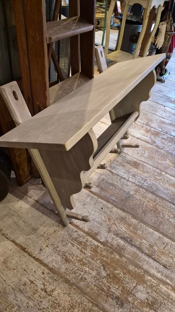 Leuk houten regaal / kapstok in taupe, Ophalen of Verzenden