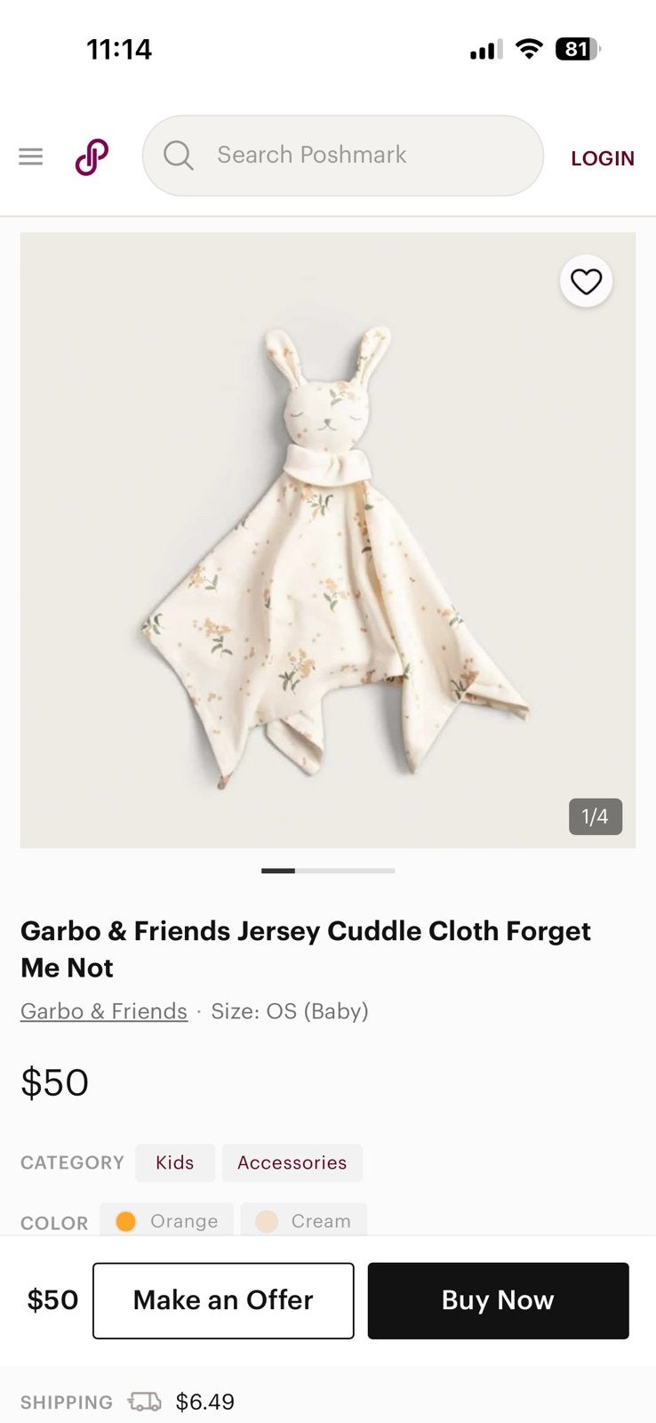 GEZOCHT konijn knuffeldoekje Garbo&Friends Forget me not, Ophalen of Verzenden, Zo goed als nieuw, Konijn