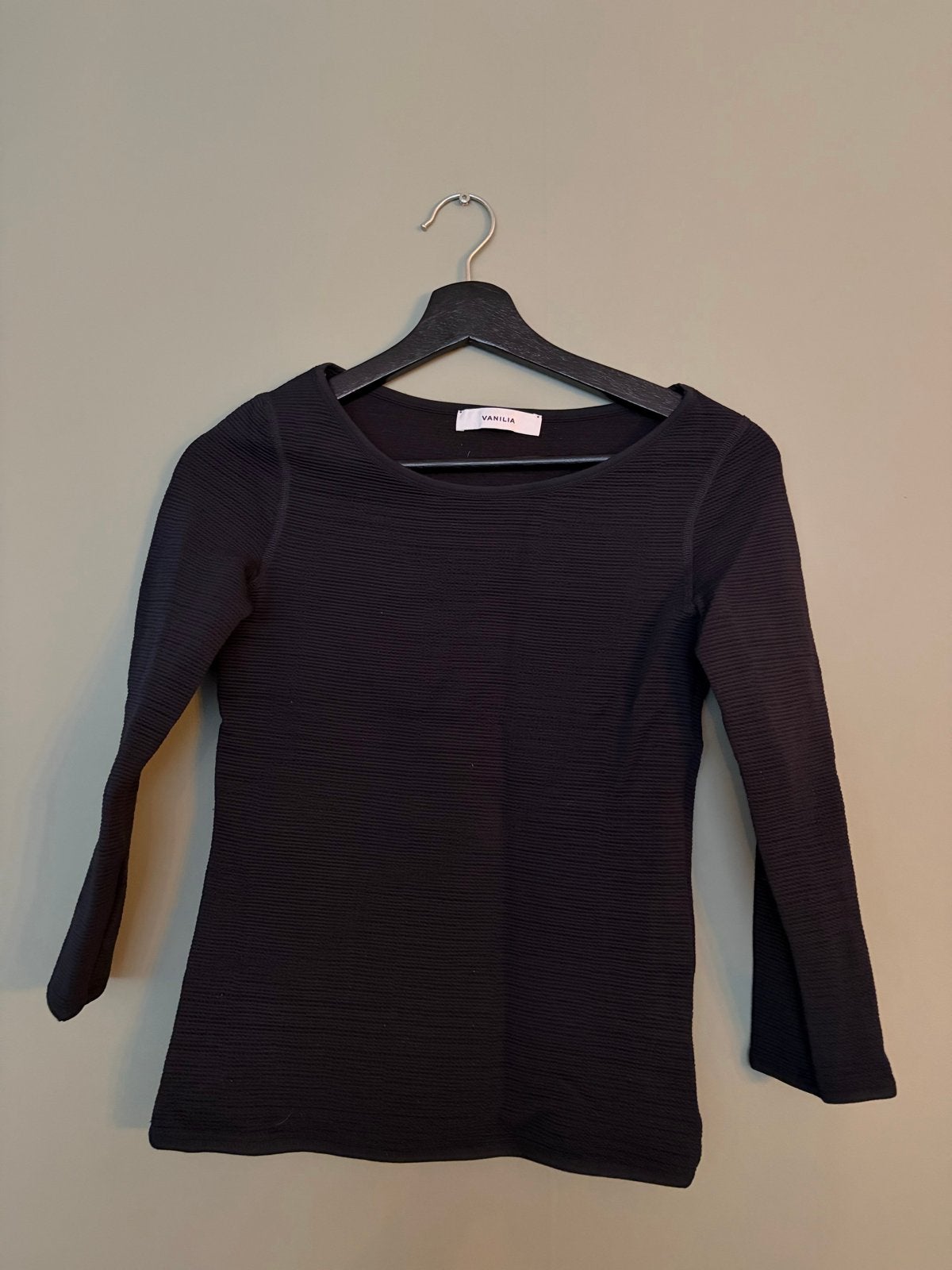 Vanilia Zwarte Top Stretch Maat 34 (XS), Kleding | Dames, Zwart, Ophalen of Verzenden, Zo goed als nieuw, Lange mouw