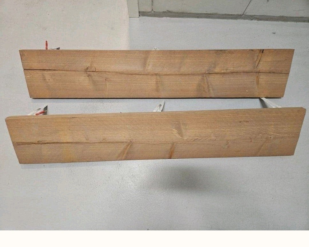 Houten wandplanken - 2 van  115  x 22 cm, Ophalen, Gebruikt, 25 tot 50 mm, Plank
