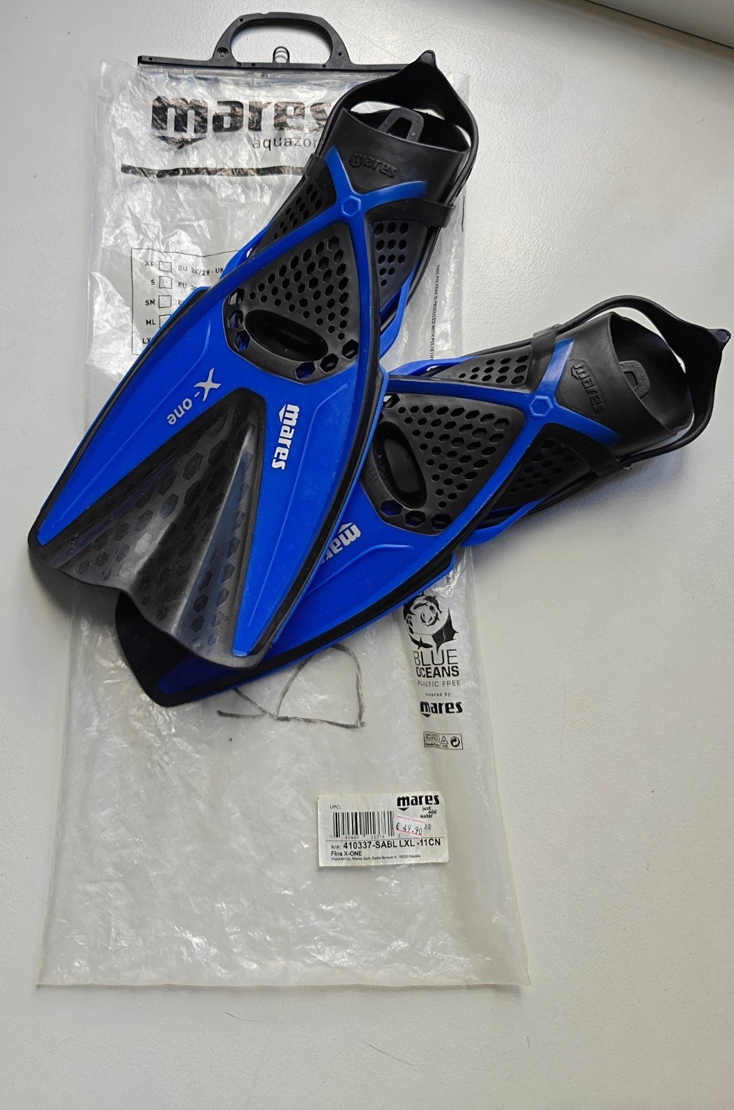 Mares X-one snorkel vinnen - LXL (EU 44-47), Ophalen of Verzenden, Nieuw, Zwem- of Duikvliezen