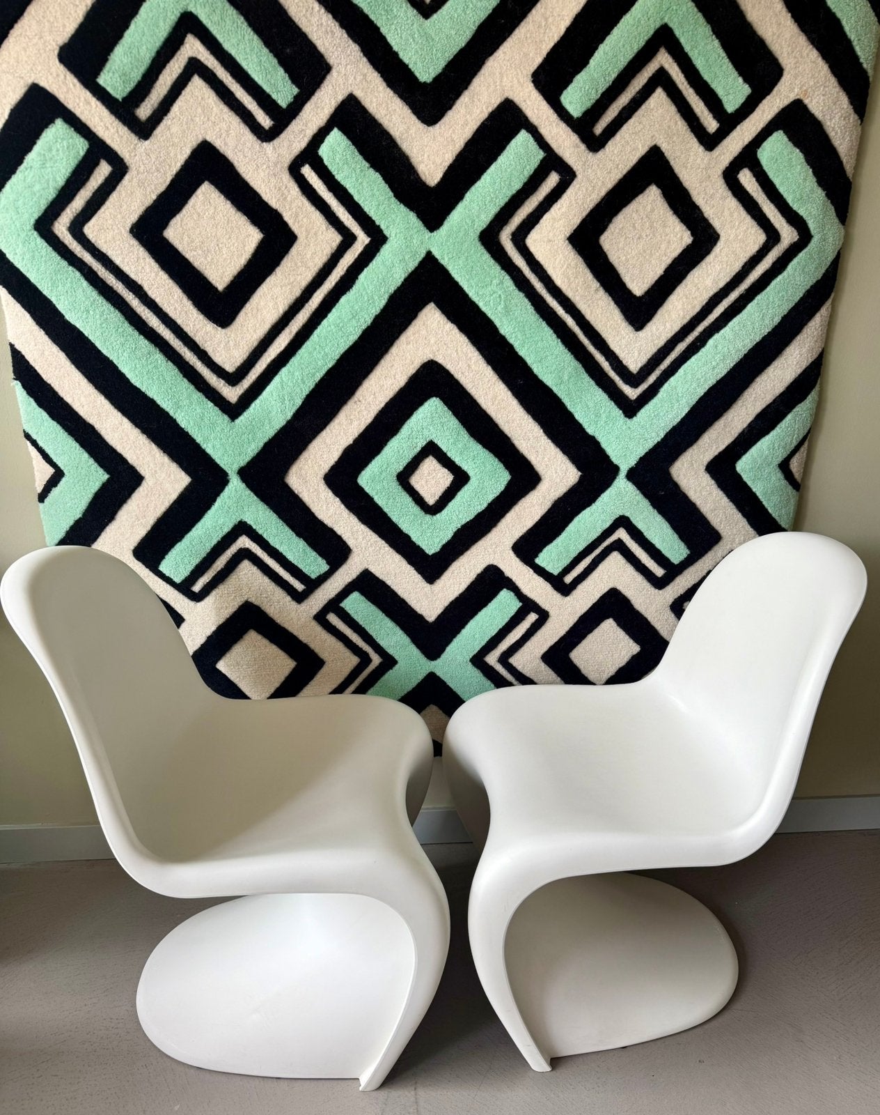 Designstoelen Verner Panton 2 stuks, Ophalen, Kunststof, Twee, Wit