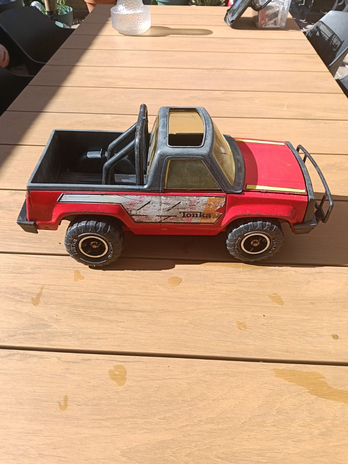 Vintage Tonka Pick-up Truck - Rood/Zwart Speelgoedauto, Ophalen of Verzenden, Gebruikt