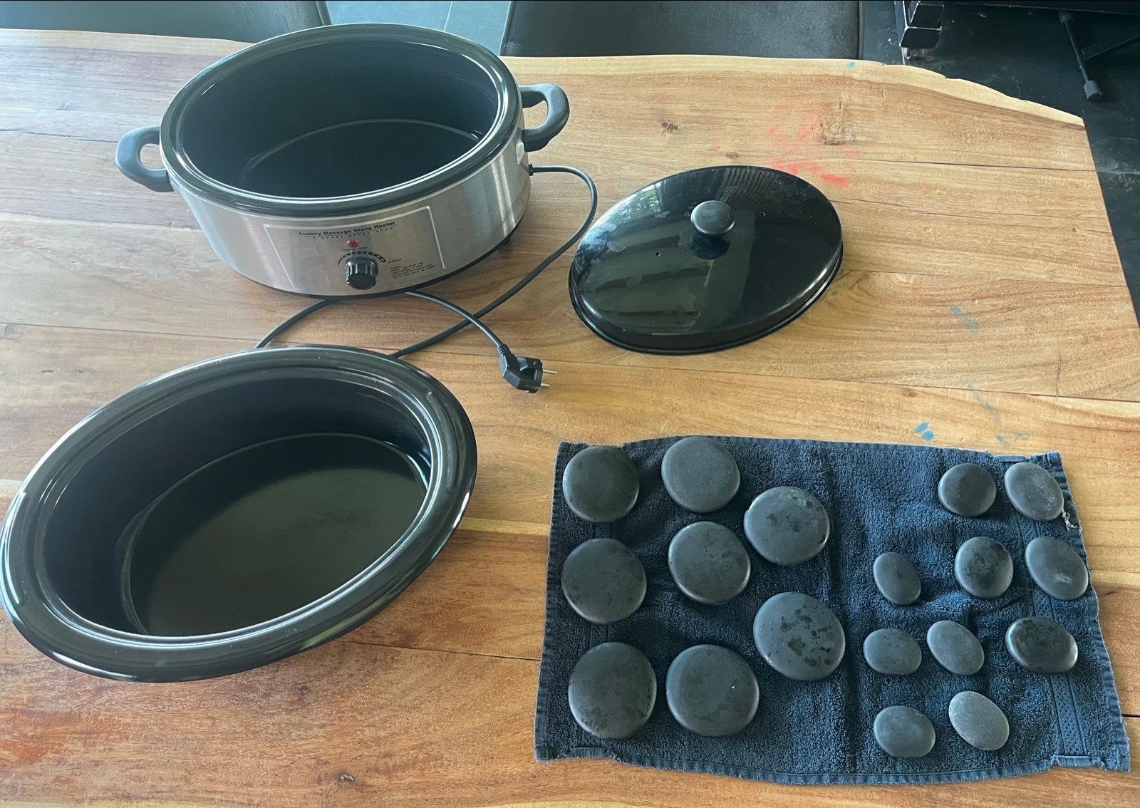 Hot stone heater incl. 18 stenen, Ophalen, Zo goed als nieuw, Hotstone