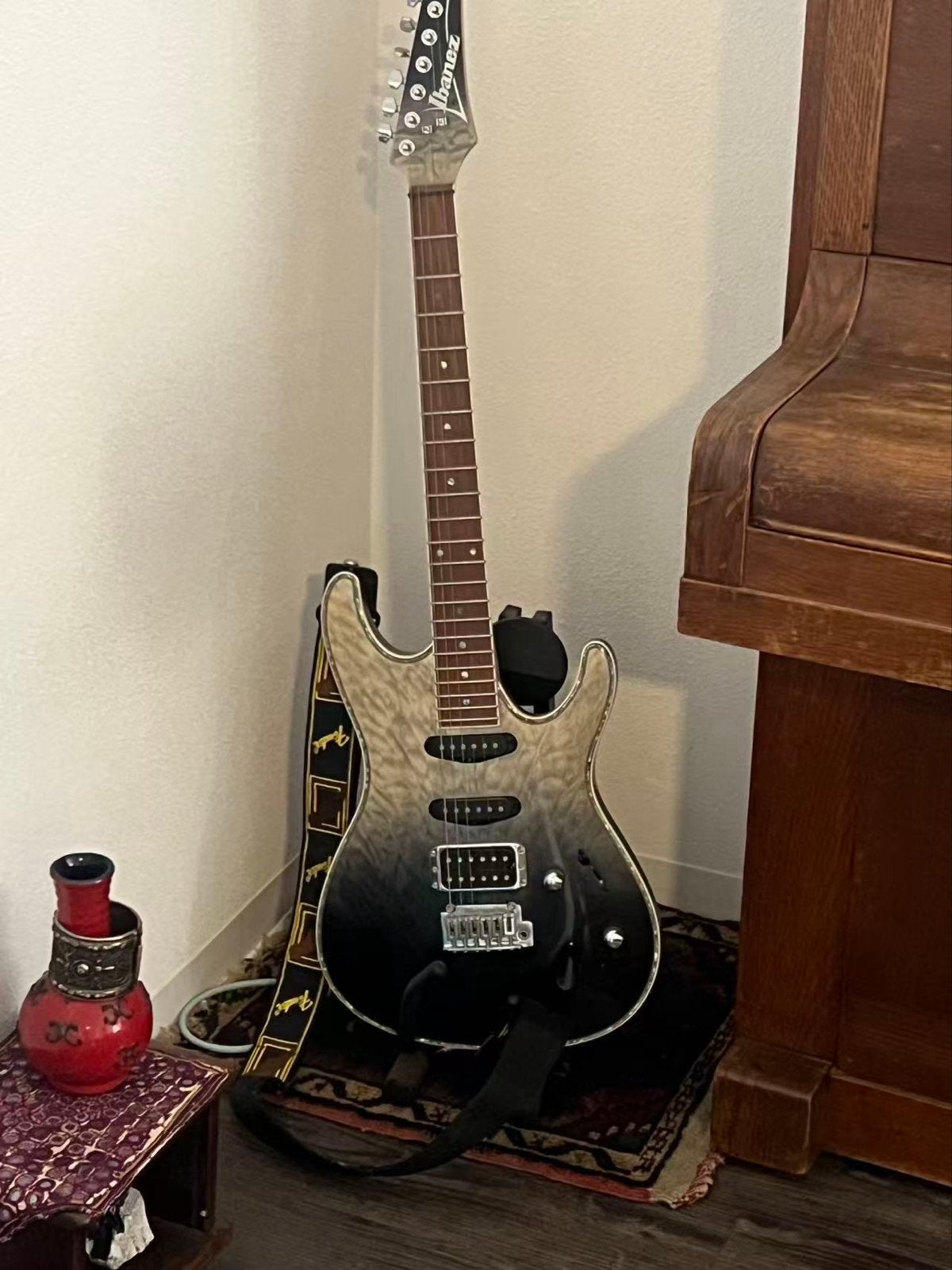 Ibanez SA360NQM Black electric guitar, Ophalen, Zo goed als nieuw, Solid body, Ibanez