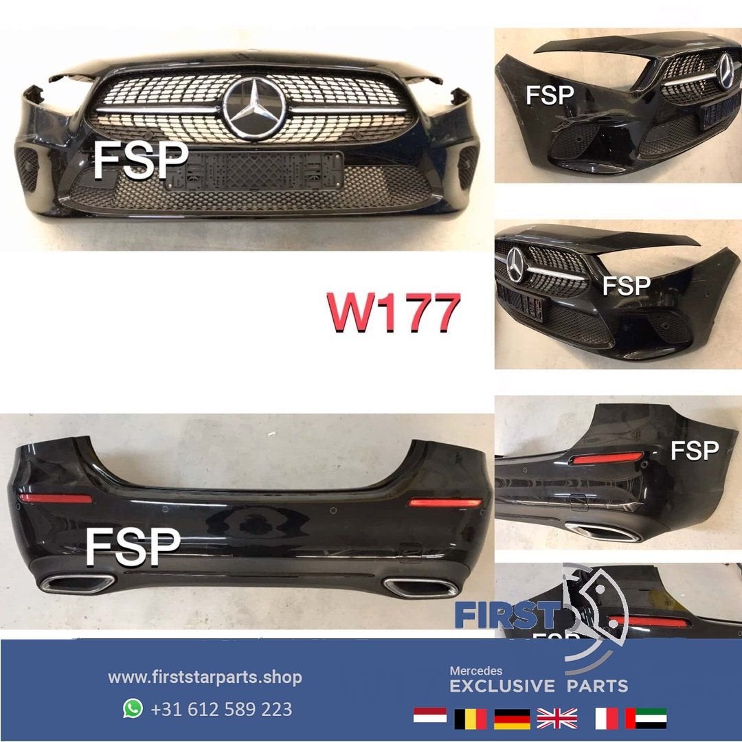 W177 SEDAN VOORBUMPER + ACHTERBUMPER + ZIJSKIRTS ORIGINEEL M, Auto-onderdelen, Gebruikt, -, Ophalen of Verzenden, Achter