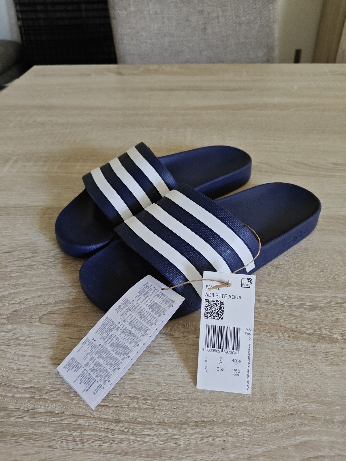 Adidas Adilette Aqua Slippers - Nieuw met label, Kleding | Heren, Schoenen, Blauw, Nieuw, Adidas, Ophalen