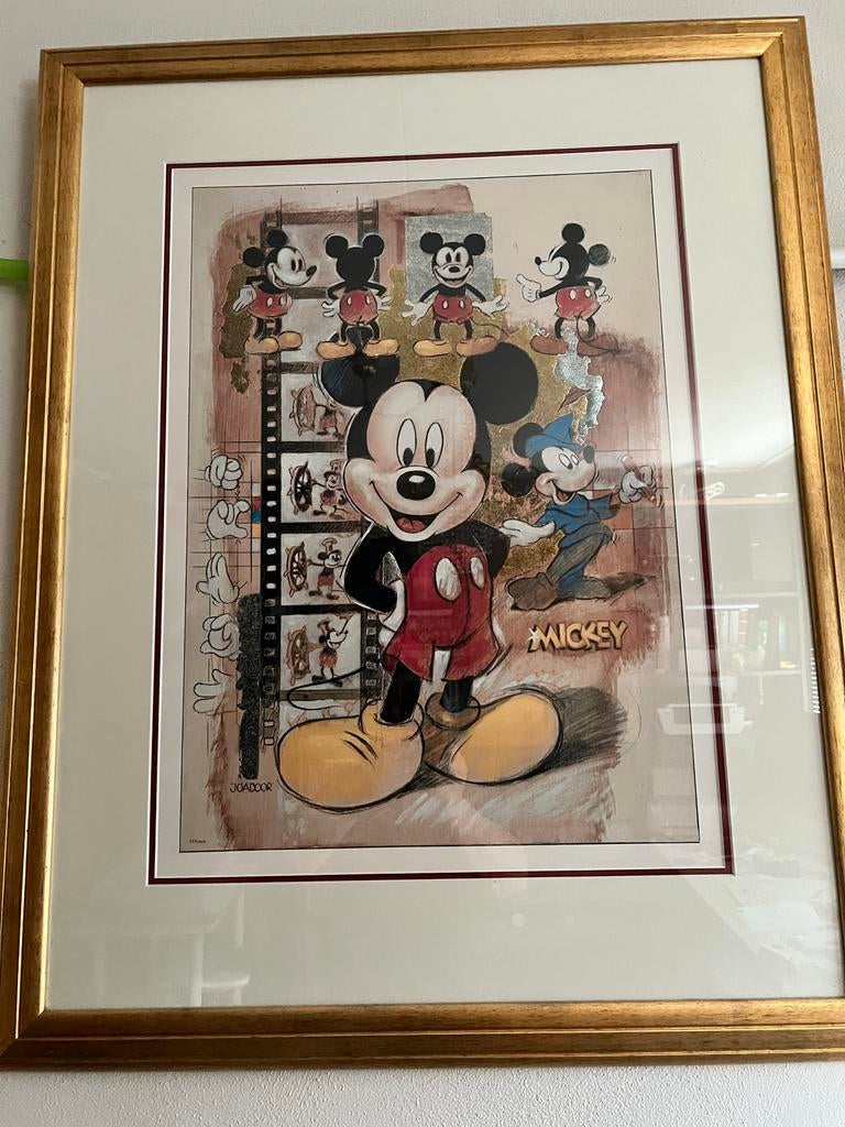 Mickey Mouse Ingelijste Print, Ophalen of Verzenden