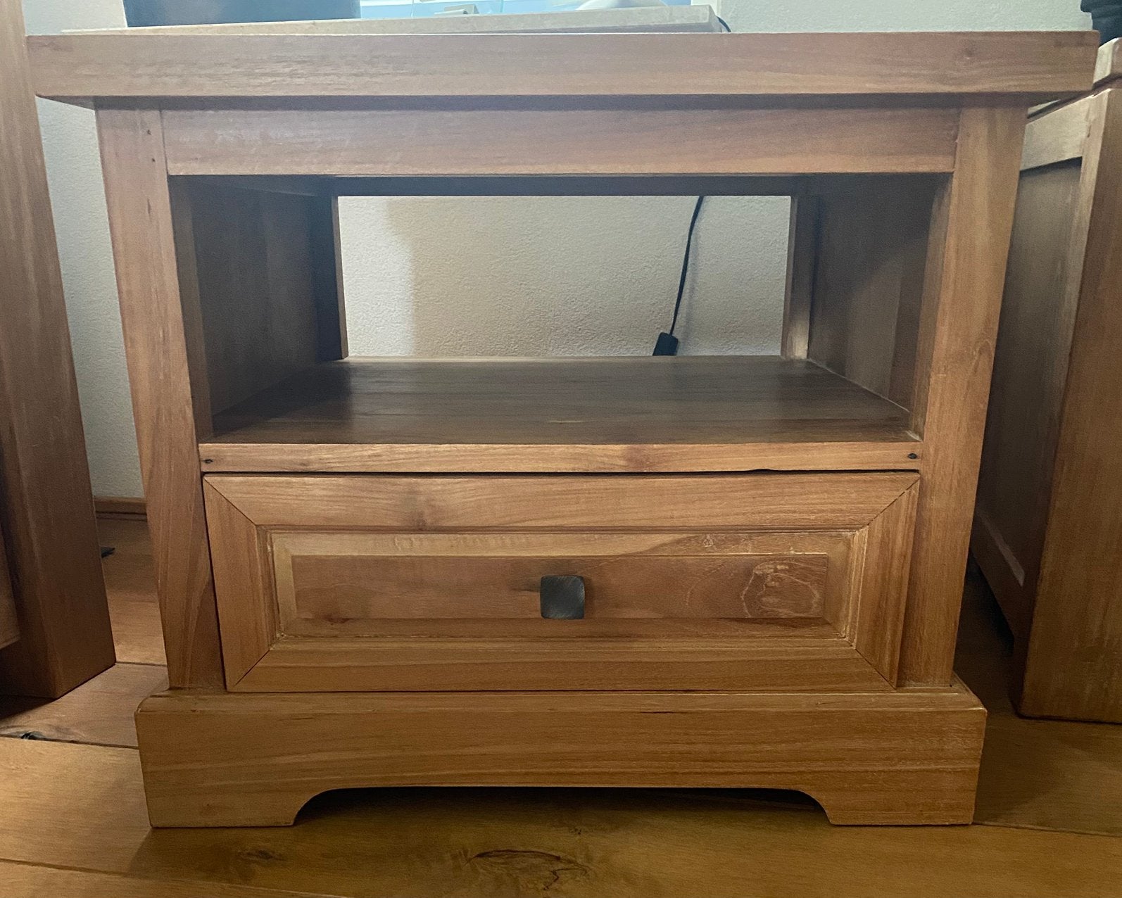 Massief Teakhouten Bijzettafel met Lade, tafel, teak, Ophalen